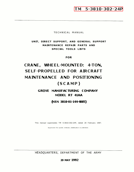 TM 5-3810-302-24P Technical Manual